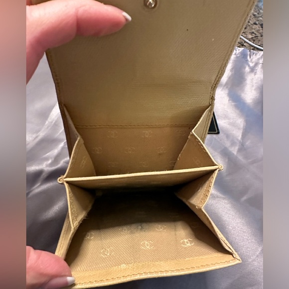 CHANEL - Timeless Chanel Coco Mark Beige Wallet with COA - Picture 7 of 12